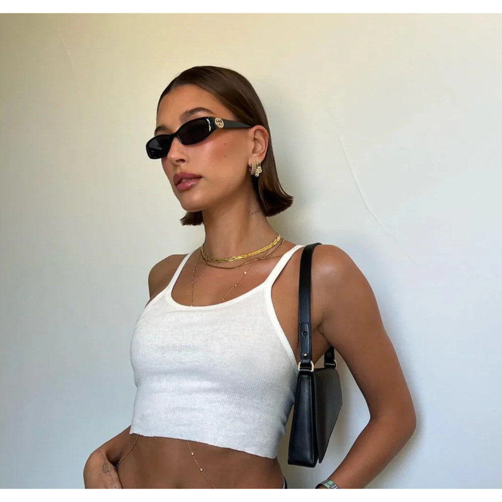 NEW Gucci GG1660S Black Slim Oval Logo Sunglasses - Picture 2 of 9